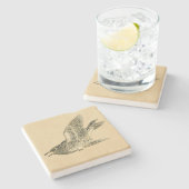 Cuckoo (Japanse kunst) (van Kono Bairei) Stenen Onderzetter (Zijkant)