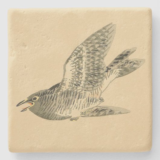 Cuckoo (Japanse kunst) (van Kono Bairei) Stenen Onderzetter (Voorkant)