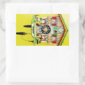Cuckoo Klok rechthoekige glanzende sticker (Tas)