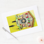 Cuckoo Klok rechthoekige glanzende sticker (Envelop)