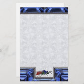 Cuckoo Wasp Blue Briefpapier (Voorkant / Achterkant)
