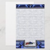 Cuckoo Wasp Blue Lined Briefpapier (Voorkant / Achterkant)