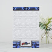 Cuckoo Wasp Blue Lined Briefpapier (Staand voorkant)