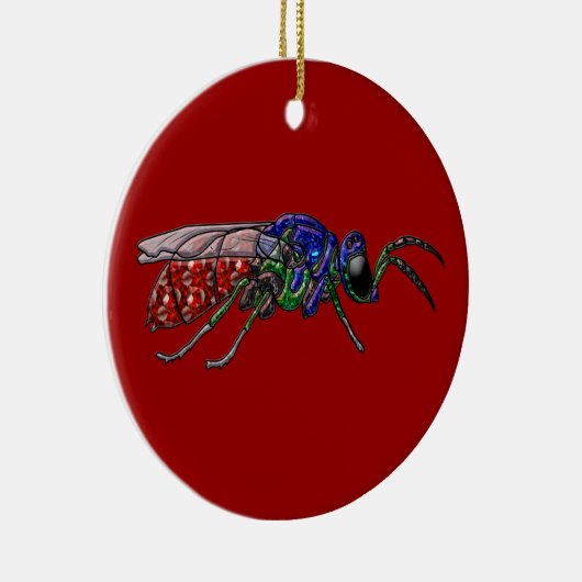 Cuckoo Wasp Keramisch Ornament (Rechts)