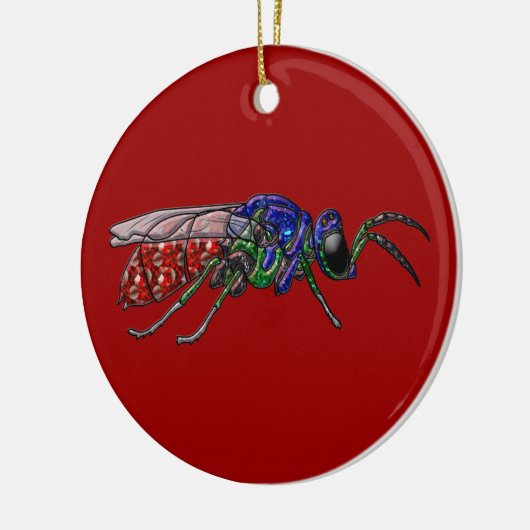 Cuckoo Wasp Keramisch Ornament (Links)