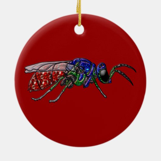 Cuckoo Wasp Keramisch Ornament (Achterkant)