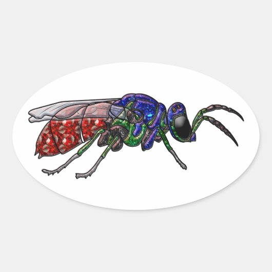 Cuckoo Wasp Ovale Sticker (Voorkant)