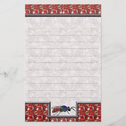 Cuckoo Wasp Red Lined Briefpapier (Voorkant)