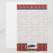 Cuckoo Wasp Red Lined Briefpapier (Voorkant / Achterkant)