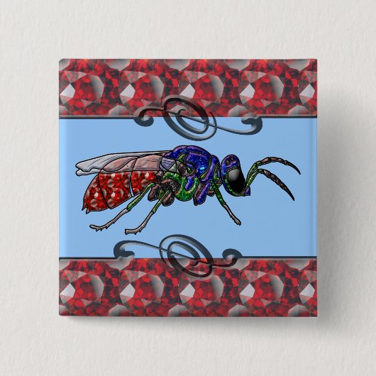 Cuckoo Wasp Vierkante Button 5,1 Cm (Voorkant)