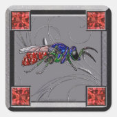 Cuckoo Wasp Vierkante Sticker (Voorkant)