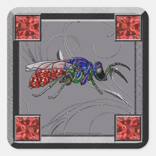 Cuckoo Wasp Vierkante Sticker (Voorkant)