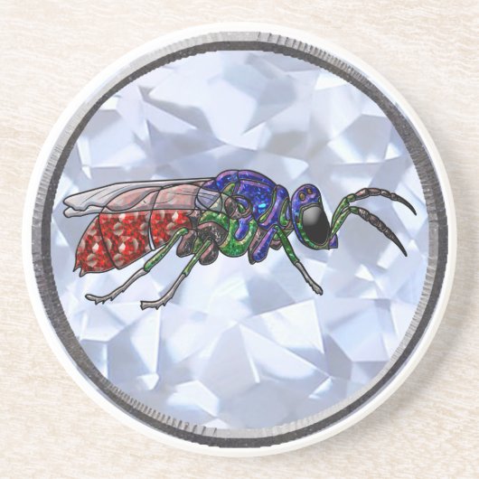 Cuckoo Wasp Zandsteen Onderzetter (Voorkant)