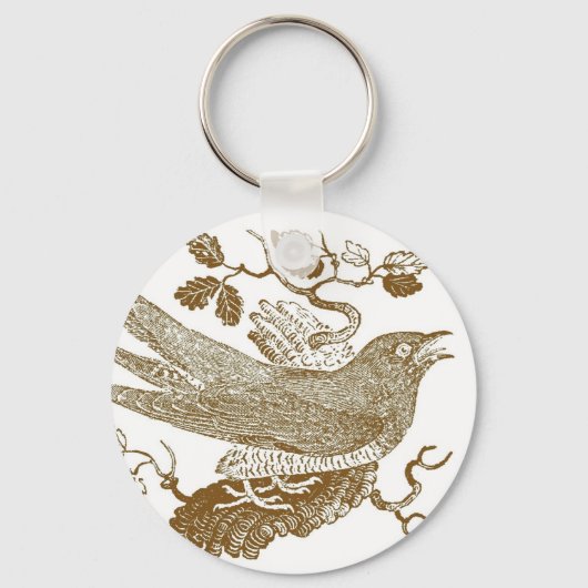 Cuckoo Woodcut Sleutelhanger (Voorkant)
