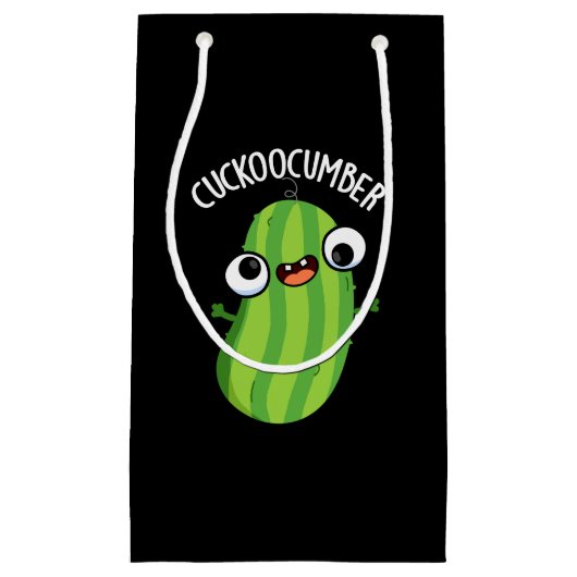 Cuckoocumber Funny Veggie Cucumber Pun Dark BG Klein Cadeauzakje (Voorkant)