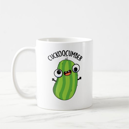 Cuckoocumber Funny Veggie Cucumber Pun Koffiemok (Links)