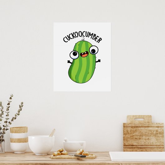 Cuckoocumber Funny Veggie Cucumber Pun Poster (Keuken)