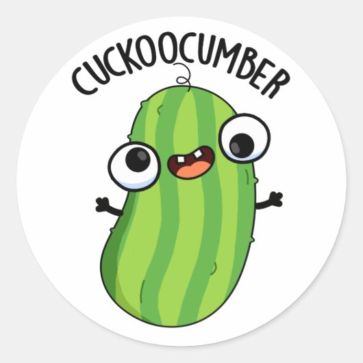 Cuckoocumber Funny Veggie Cucumber Pun Ronde Sticker (Voorkant)