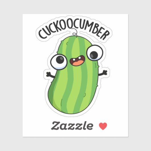Cuckoocumber Funny Veggie Cucumber Pun Sticker (Vel)