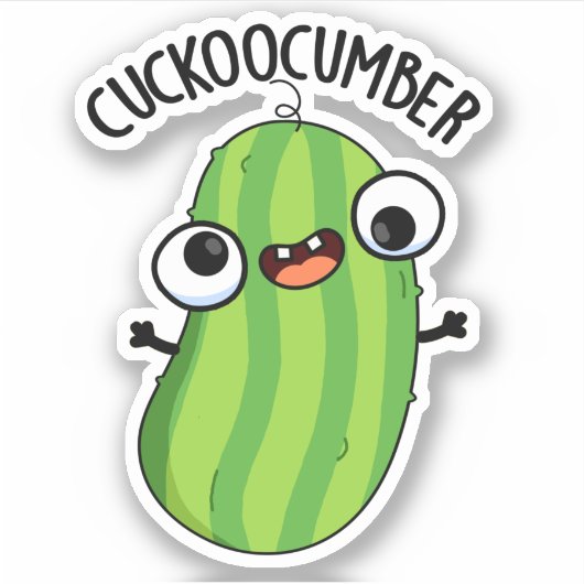 Cuckoocumber Funny Veggie Cucumber Pun Sticker (Voorkant)