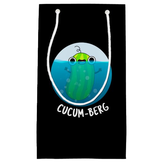 Cucum-berg Funny Cucumber Pun Dark BG Klein Cadeauzakje (Voorkant)