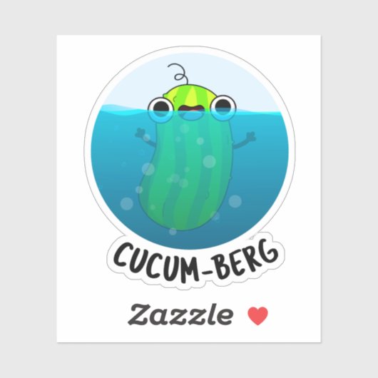 Cucum-berg Funny Cucumber Pun Sticker (Vel)