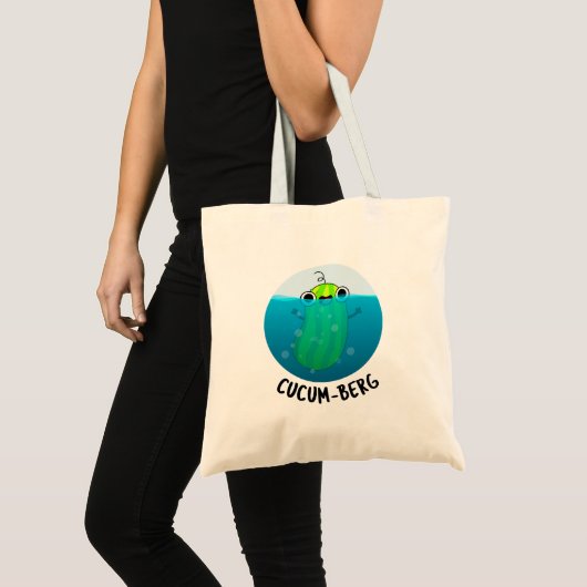 Cucum-berg Funny Cucumber Pun Tote Bag (Voorkant (product))