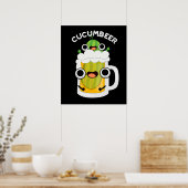 Cucum-bier Grappig Bier Pun Donker BG Poster (Keuken)