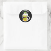 Cucum-bier Grappig Bier Pun Donker BG Ronde Sticker (Tas)