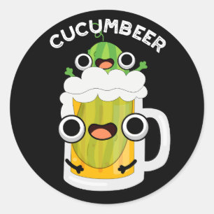 Cucum-bier Grappig Bier Pun Donker BG Ronde Sticker