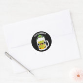 Cucum-bier Grappig Bier Pun Donker BG Ronde Sticker (Envelop)