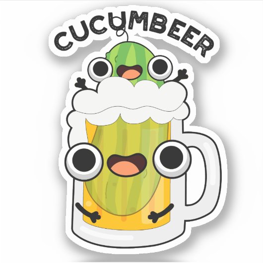 Cucum-bier Grappig Bier Pun Sticker (Voorkant)