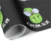 Cucum-blur Funny Veggie Cucumber Pun Dark BG Cadeaupapier (Rol Hoek)