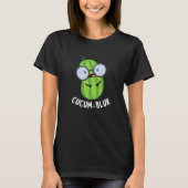 Cucum-blur Funny Veggie Cucumber Pun Dark BG T-shirt (Voorkant)