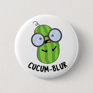 Cucum-blur Funny Veggie Cucumber Pun Ronde Button 5,7 Cm