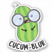 Cucum-blur Funny Veggie Cucumber Pun Sticker (Voorkant)