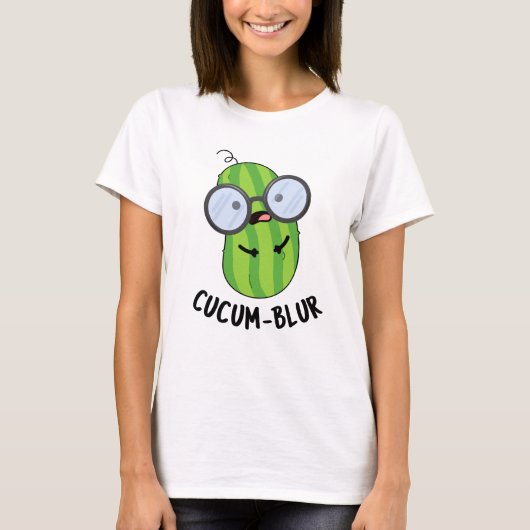 Cucum-blur Funny Veggie Cucumber Pun T-shirt (Voorkant)
