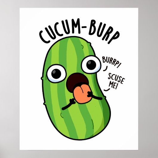 Cucum-boer Grappige Komkommer Grappen Poster (Voorkant)
