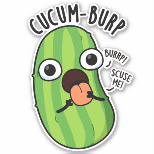 Cucum-boer Grappige Komkommer Grappen Sticker (Voorkant)