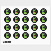 Cucum-boer Grappige Komkommer Woordspeling Donkere Ronde Sticker (Vel)