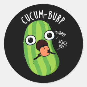 Cucum-boer Grappige Komkommer Woordspeling Donkere Ronde Sticker