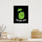 Cucum-bro Funny Veggie Cucumber Pun Dark BG Poster (Keuken)