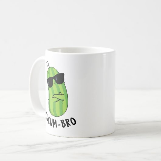 Cucum-bro Funny Veggie Cucumber Pun Koffiemok (Voorkant links)