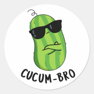 Cucum-bro Funny Veggie Cucumber Pun Ronde Sticker