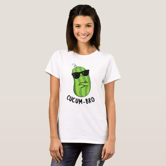 Cucum-bro Funny Veggie Cucumber Pun T-shirt (Voorkant volledig)