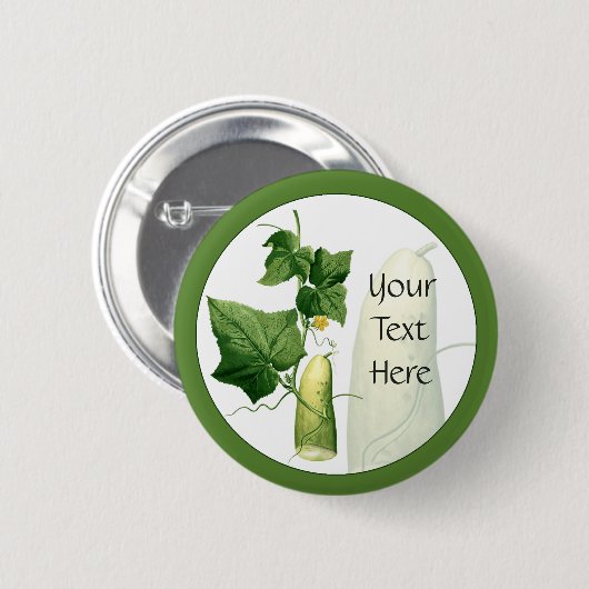 Cucumber Art Pin Back Button 2 (Voorkant /achterkant)