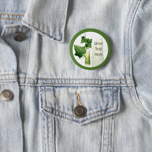 Cucumber Art Pin Back Button 2 (In situ)