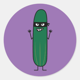Cucumber Bandito Ninja Masky Sneaky Bandit Ronde Sticker