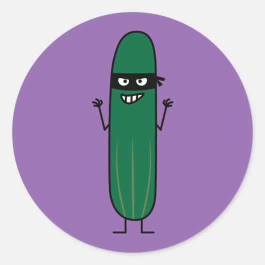 Cucumber Bandito Ninja Masky Sneaky Bandit Ronde Sticker (Voorkant)