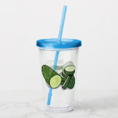 Cucumber cartoon illustratie acryl drinkbeker (Achterkant)